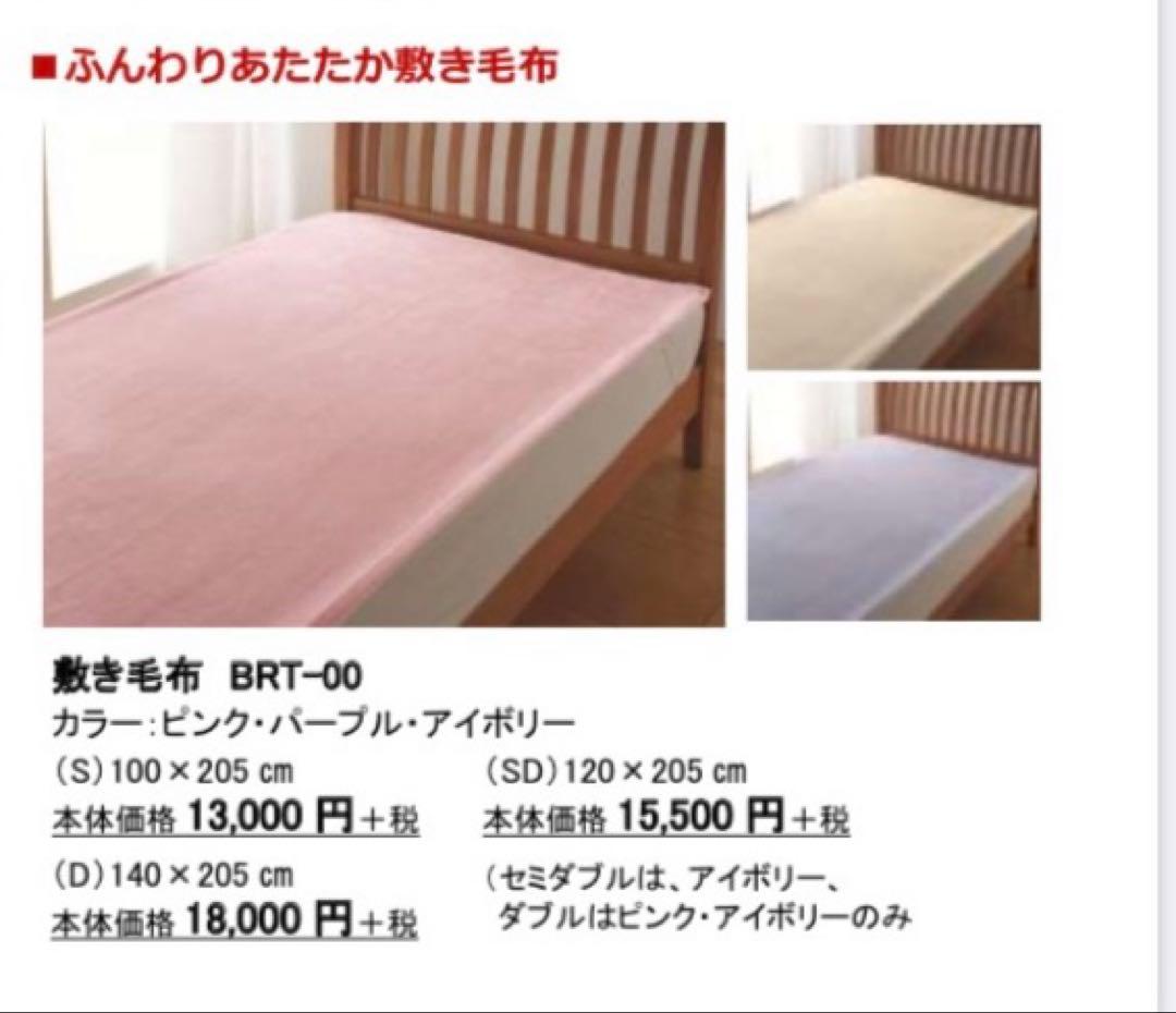 未使用 西川リビング　MIZUNO ブレスサーモ　敷き毛布　ダブル　ミズノ