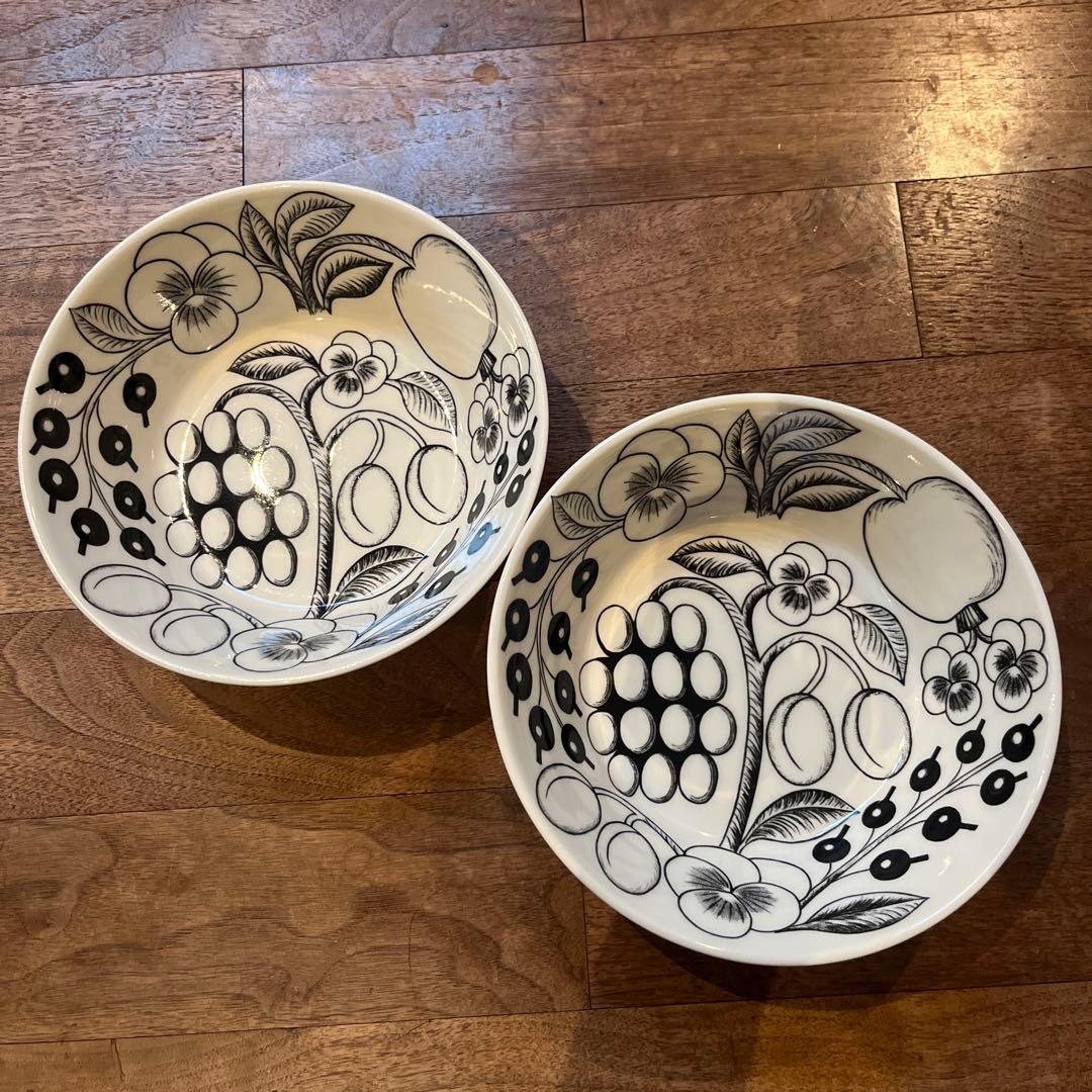 美品　旧ロゴ アラビアブラックパラティッシ　ボウル2個セット