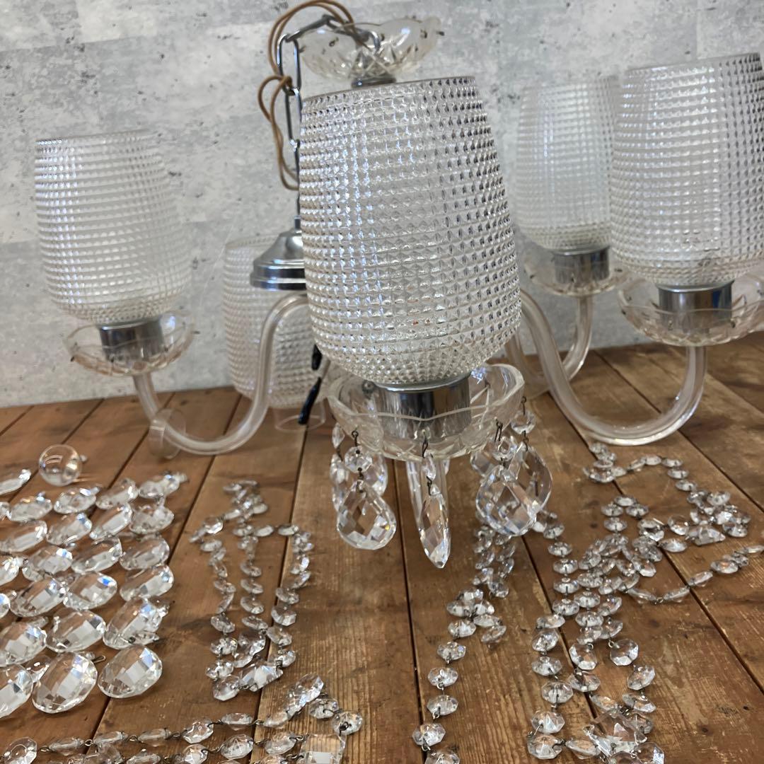 昭和レトロ HOYA ホヤクリスタル ガラス製 シャンデリア