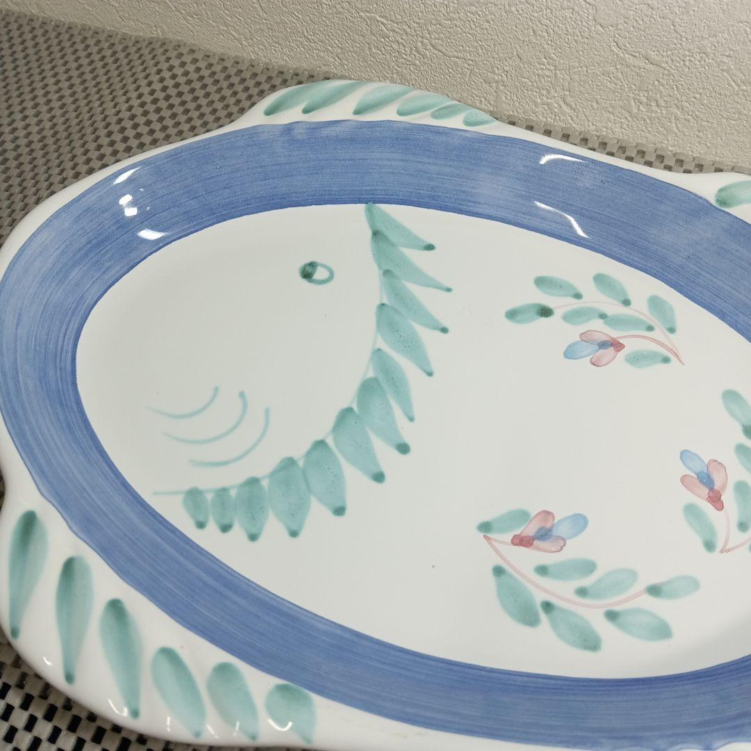 Caleca カレカ ハンドペイント フィッシュプラッター プレート 2枚セット