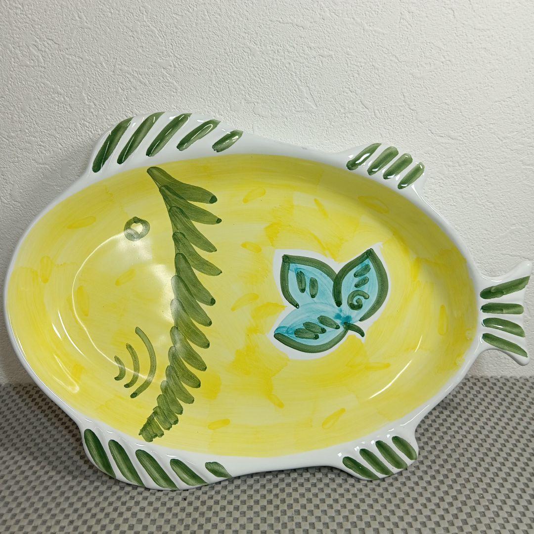 Caleca カレカ ハンドペイント フィッシュプラッター プレート 2枚セット