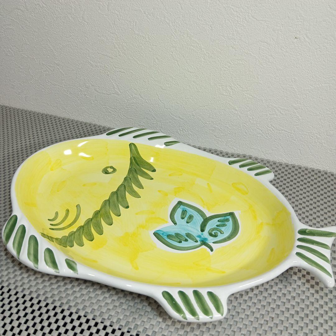 Caleca カレカ ハンドペイント フィッシュプラッター プレート 2枚セット