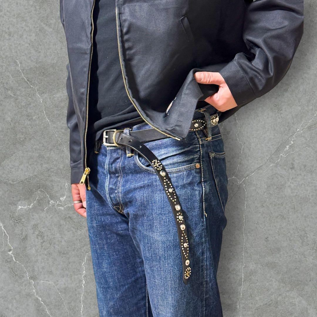 ハンドメイドナローベルトピースマークオール23mm125cm36inch