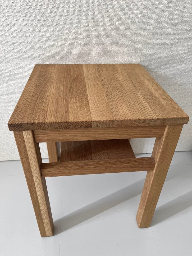 無印良品　木製サイドテーブルベンチ／板座／オーク材