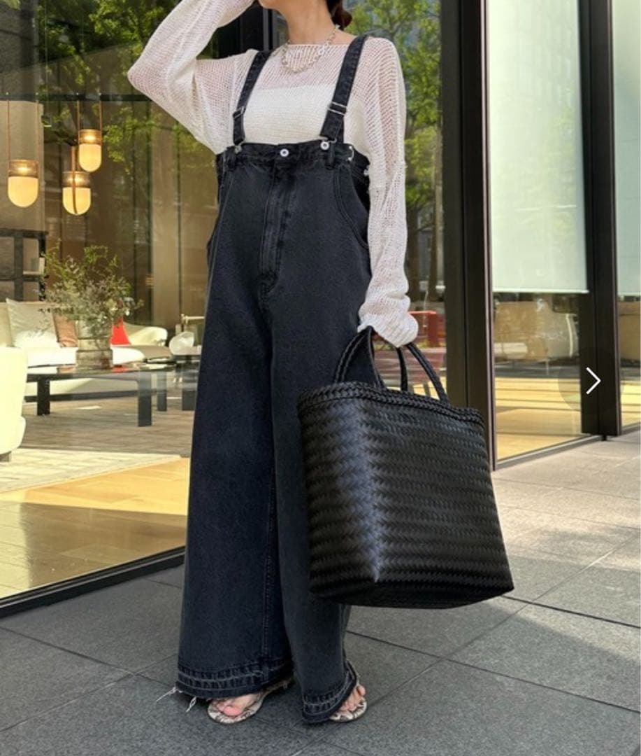 doudou ドゥドゥ デニムサロペット オールインワン ブラック