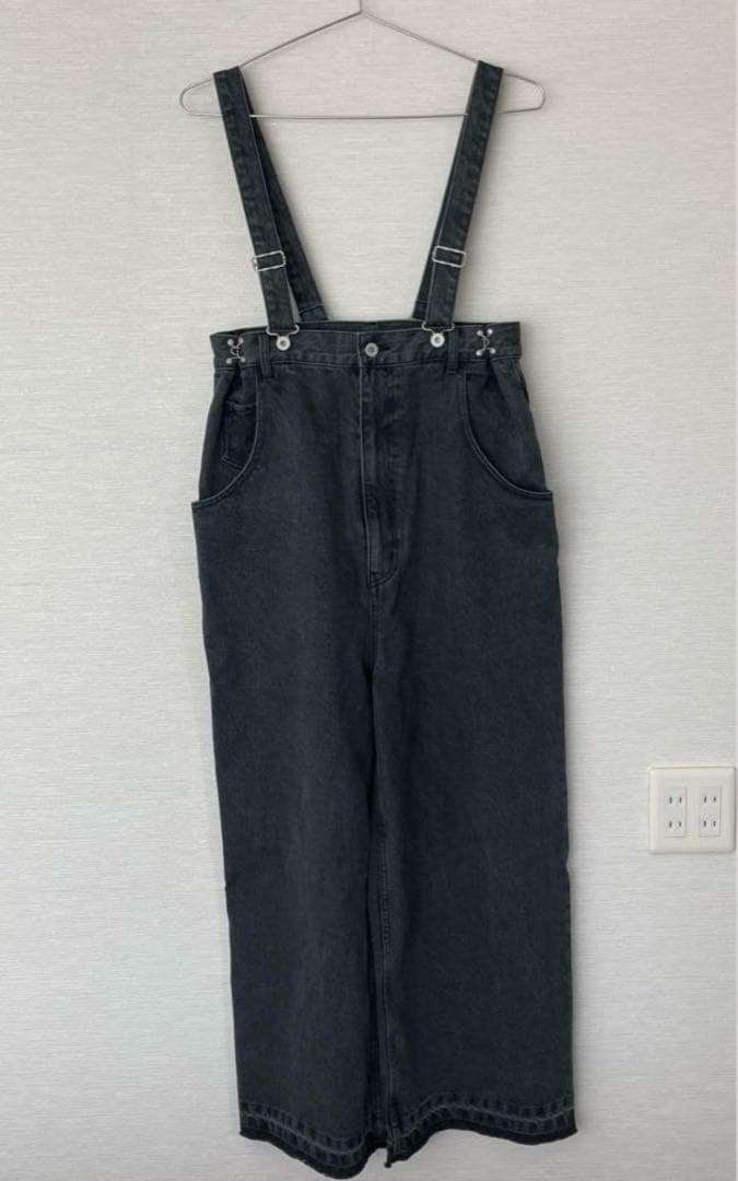 doudou ドゥドゥ デニムサロペット オールインワン ブラック