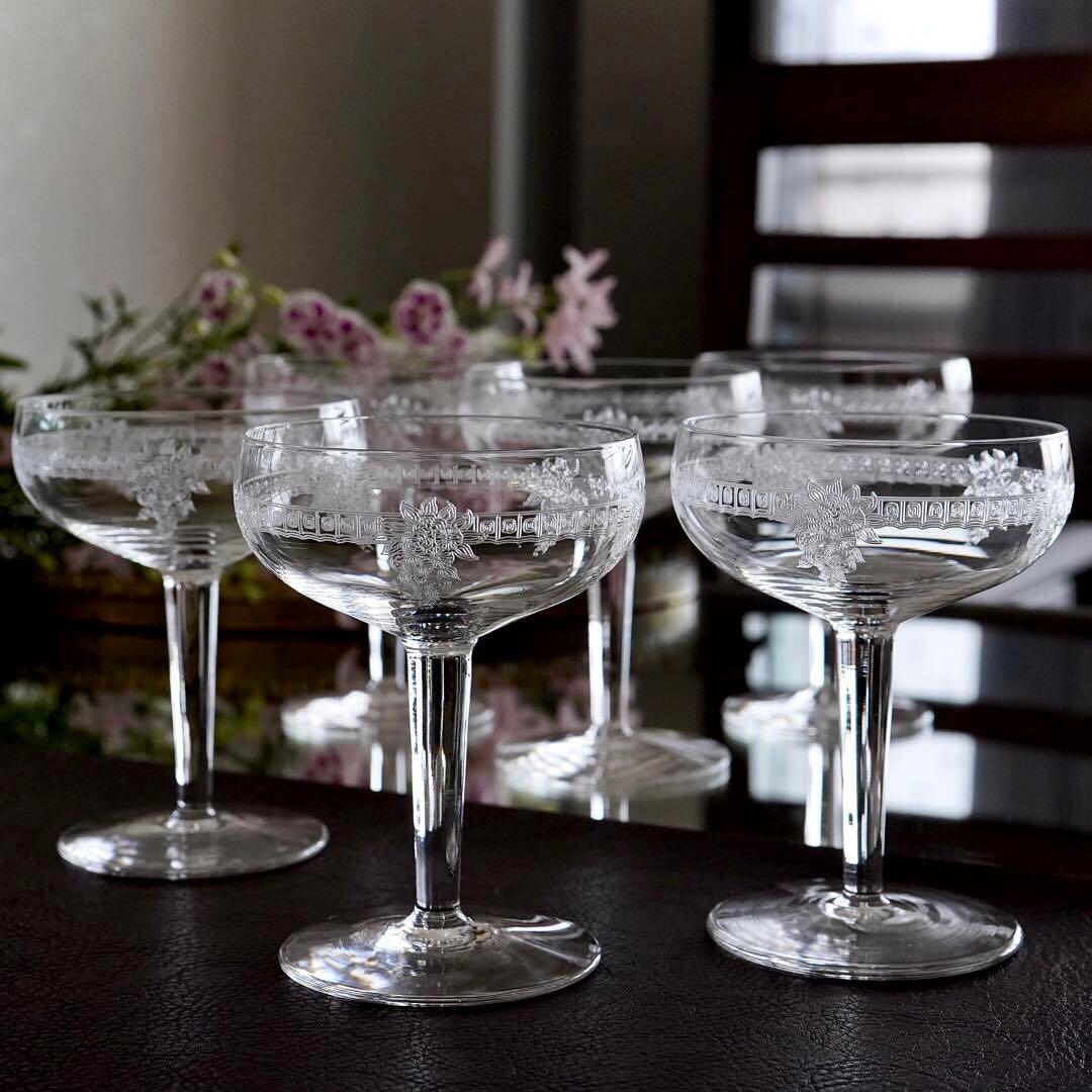 美品★極希少オールドサンルイ★COLIコリ★シャンパンクープ グラス★6脚★レア