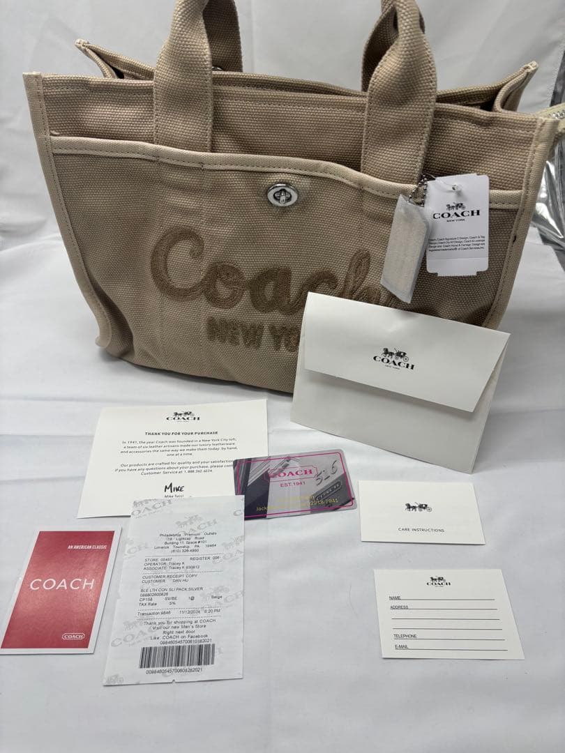 COACH カーゴ トートバッグ ベージュ　(新品・未使用)
