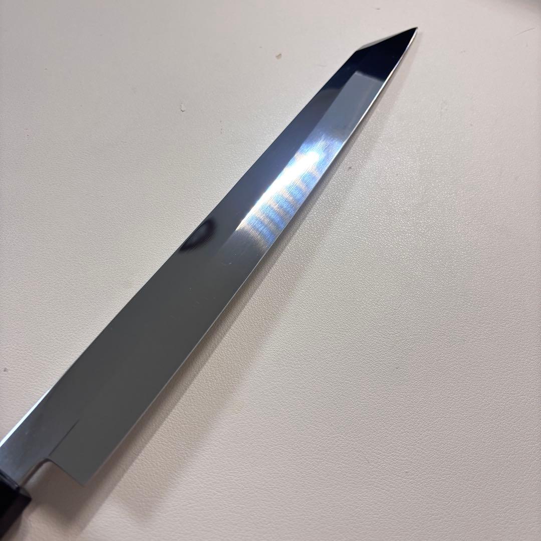 【特価限定】270mm 切付柳刃包丁 鏡面　黒檀八角柄 刺身包丁 「全鋼」'ᗤ