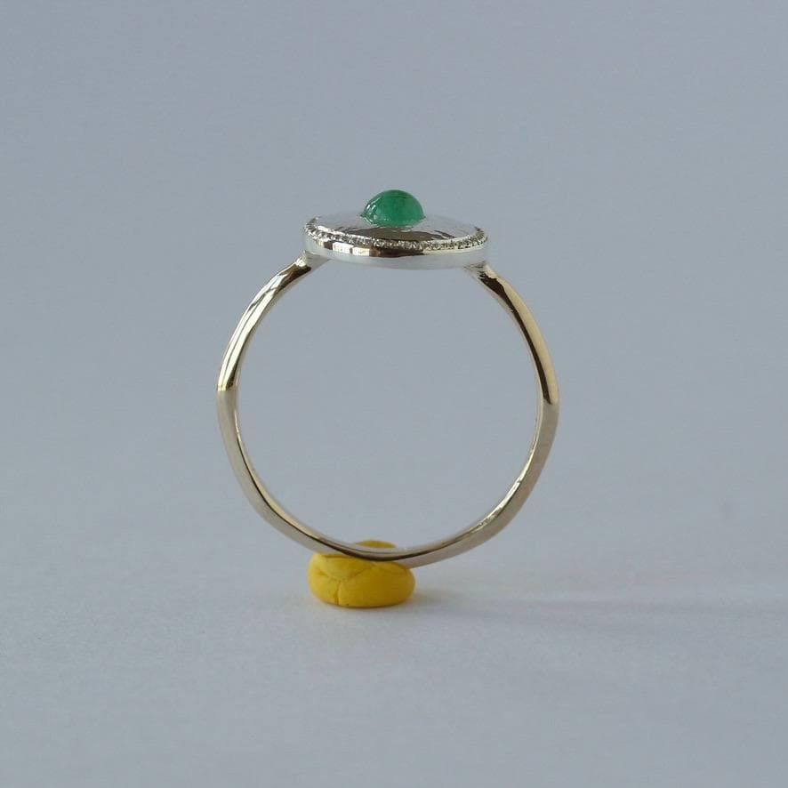 【訳あり品】　エメラルドのリング　Silver925／K10／11号