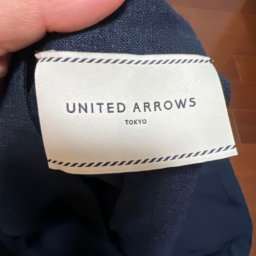 ユナイテッドアローズネイビーパンツスーツ ノーカラー