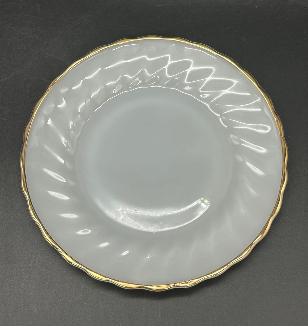 FireKing アンカーホッキング社　シェルゴールドリム　プレート　5枚　美品