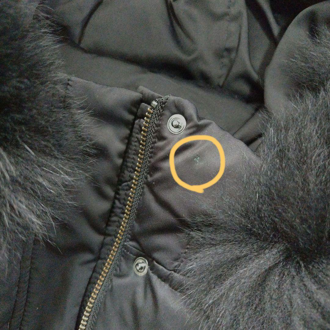 INDIVI シルキーサテンダウンコート フード付き 2way フォックスファー