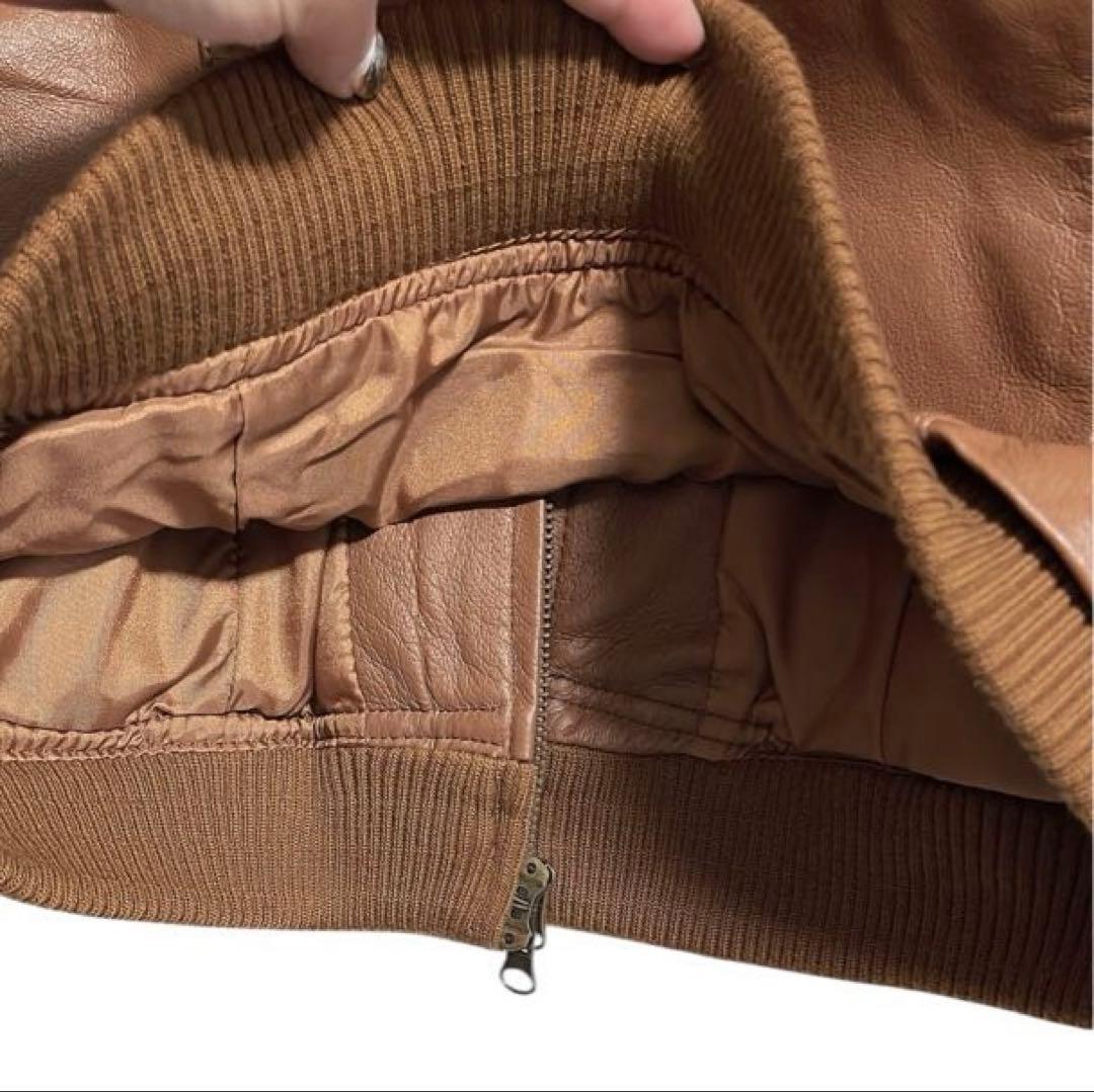 ブラウン　リアルレザー　ジャケット リアルファー　新品タグ付き　本革