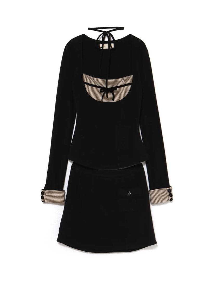 トップス andmary Aiden baby ribbon set up black