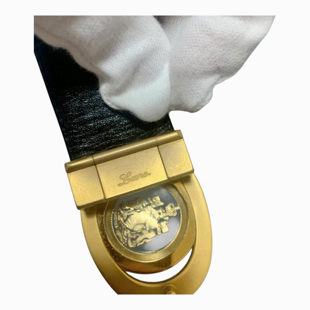 Luxe 美品　紋章　ベルト ゴールド金具　本革