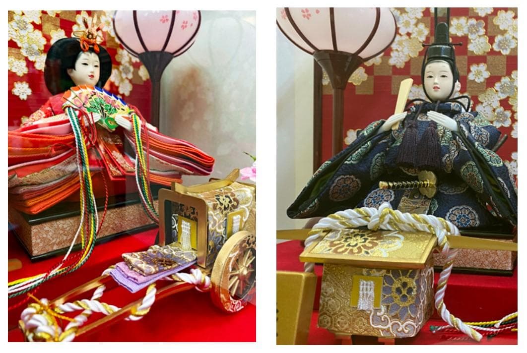 特別奉仕品 芥子親王 赤塗り 花梨ボカシケース入 雛人形 ひな人形 海外土産