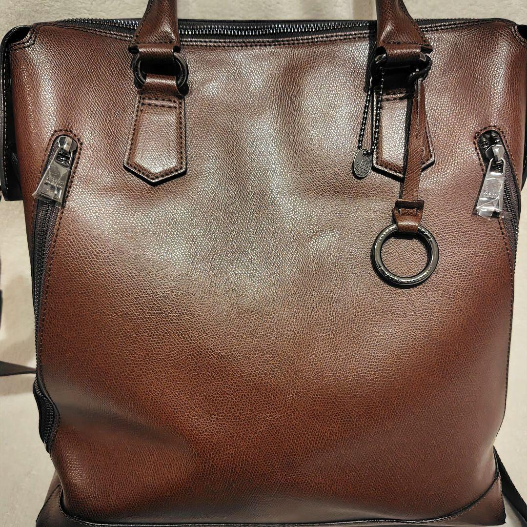 F.CLIO エフクリオ　2wayトートバッグ ビジネスバッグ　ブラウン　レザー