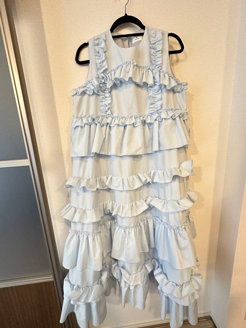 merry jenny フリルティアードワンピース　ブルー