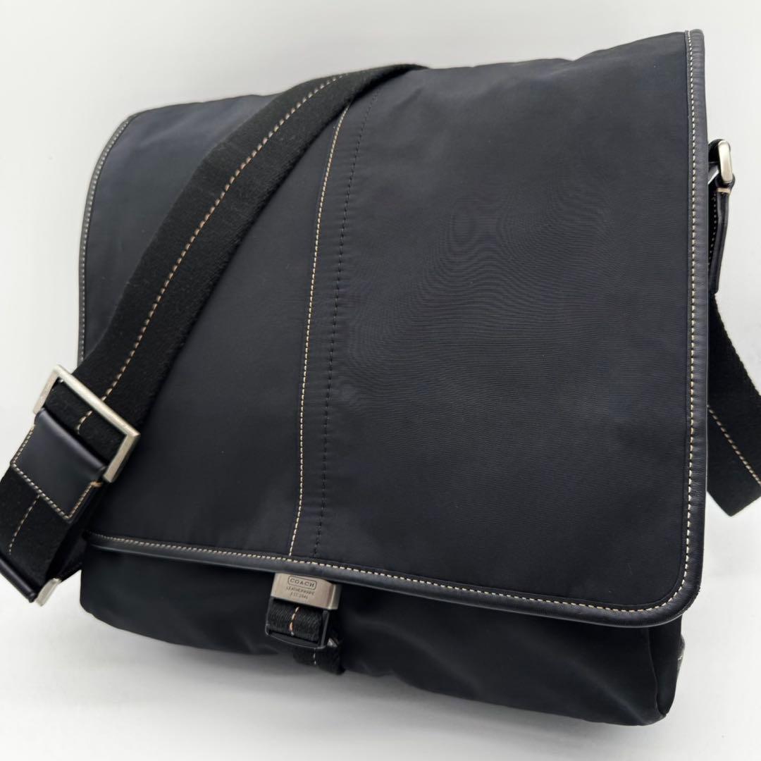 極美品✨コーチ ショルダーバッグ クロスボディ ブラック ナイロン ビジネス