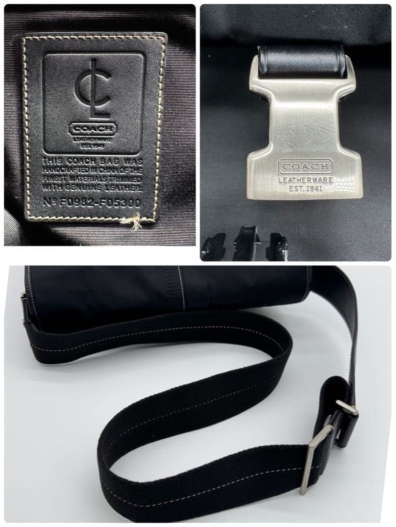 極美品✨コーチ ショルダーバッグ クロスボディ ブラック ナイロン ビジネス