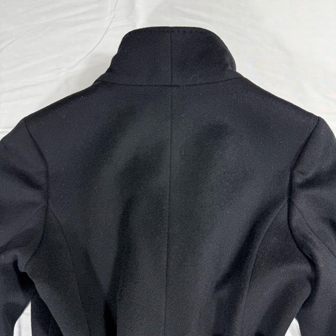 【極美品】23区 スタンドカラーコート ベルト 黒 ウール アンゴラ混 M