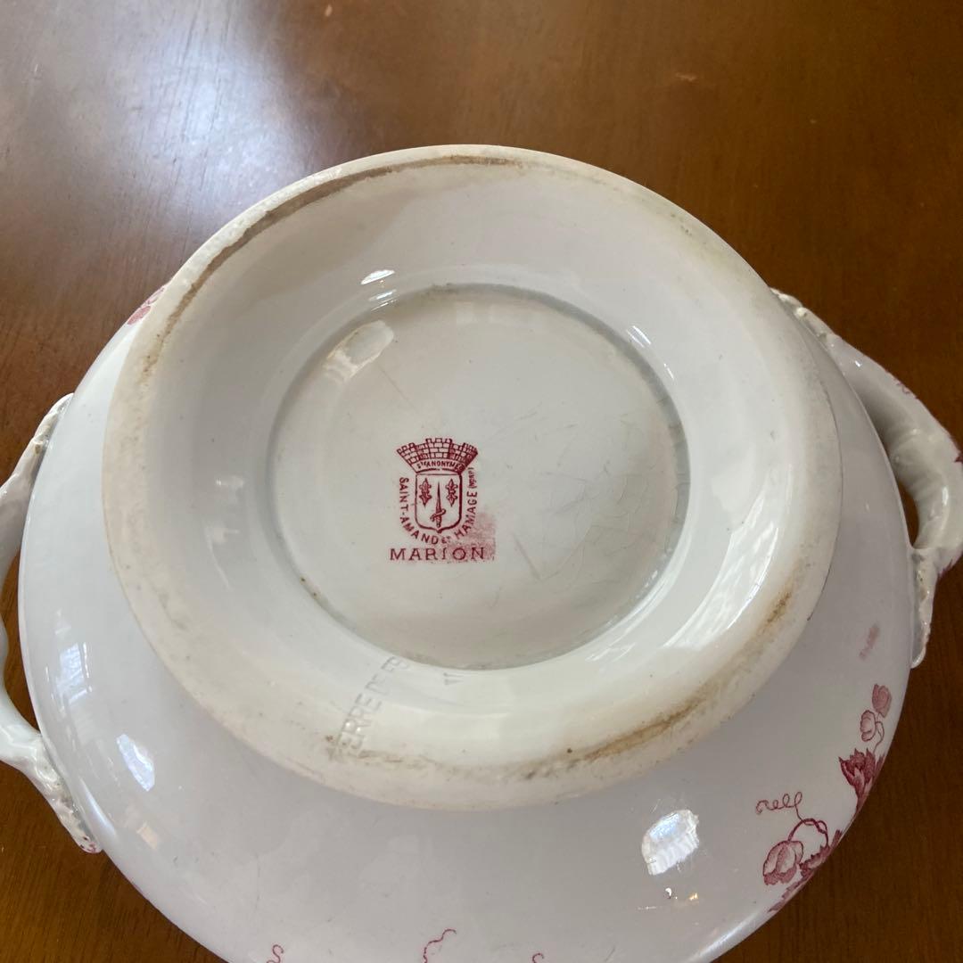 フランスアンティークスープチューリン赤