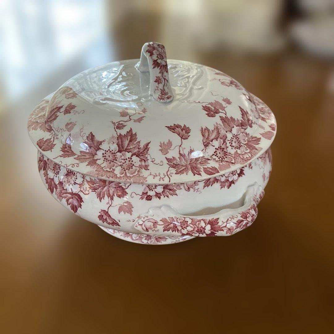 フランスアンティークスープチューリン赤