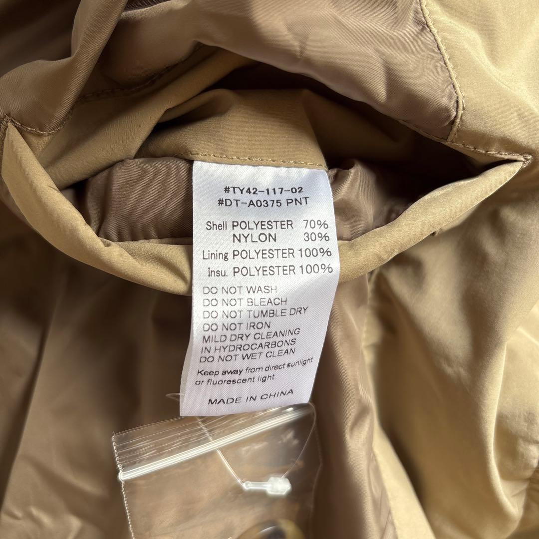 ダントン　ステンカラー　インサレーション　中綿コート　ベージュ