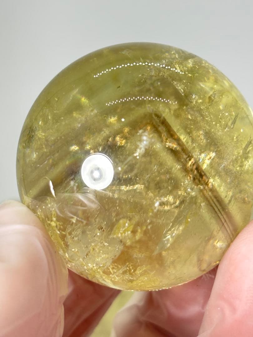 天然石　金運　アイリスシトリンスフィア　七星陣　虹入り　台座付き(特大)