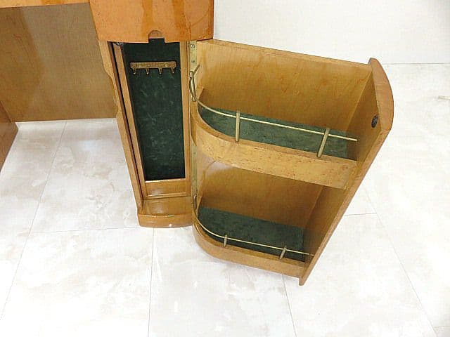 府中家具　バーズアイメープル 三面鏡ドレッサー 　　高級材 化粧台 W78cm