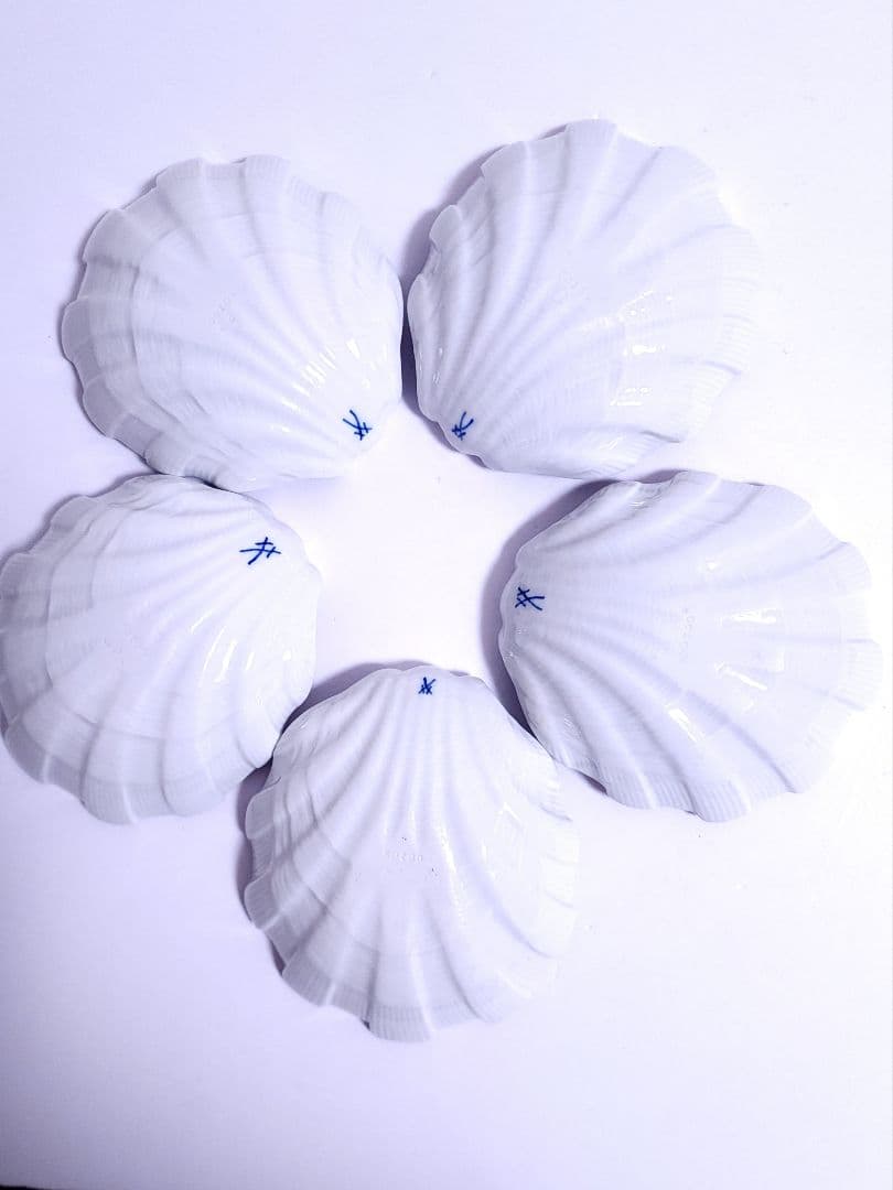 マイセン　MEISSEN ブルーオニオン シェル型ディッシュ5枚セット