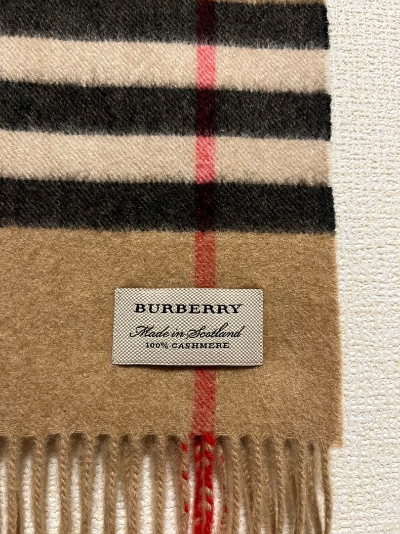 BURBERRY　バーバリー　マフラー　カシミア100％ キャメル　未使用に近い