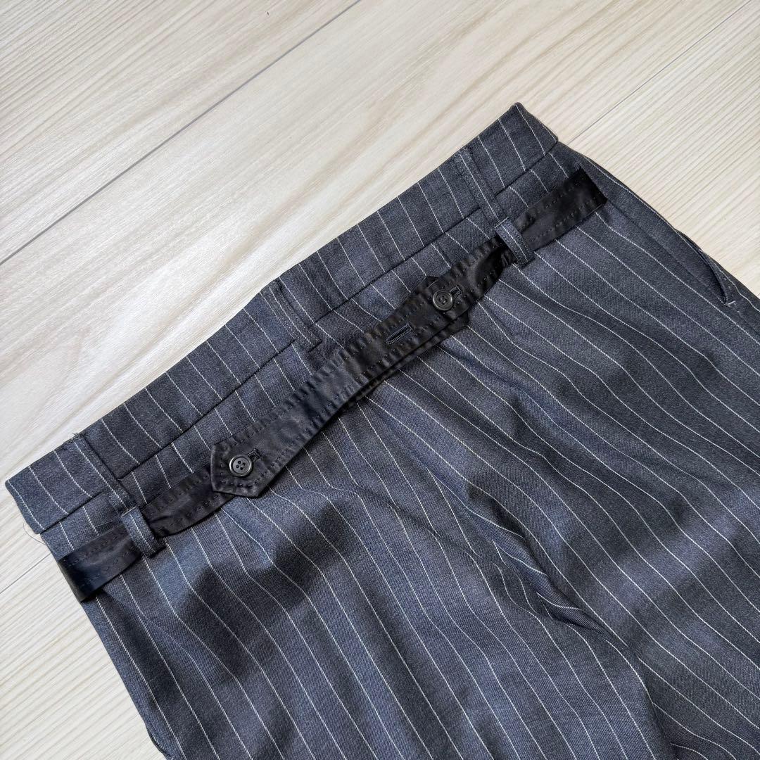 【美品】 ポールスミス ブラック パンツスーツ ストライプ 裏地花柄 総裏 2B