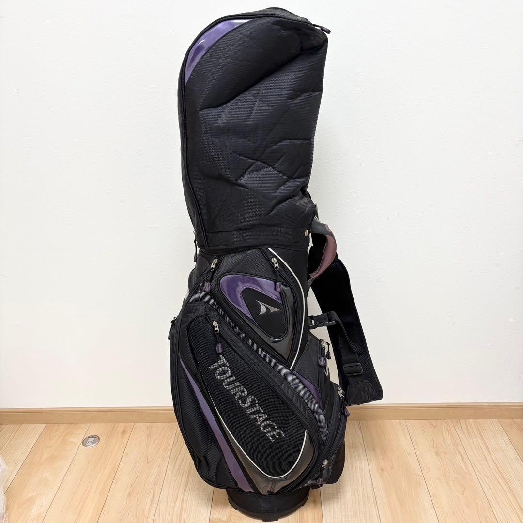 【美品】TOURSTAGE ツアーステージ キャディバッグ パープル ブラック