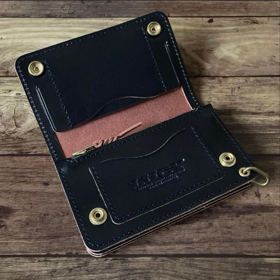 【こまきちふーかせ】ミドルトラッカーウォレット 3層【お札を折らずに収納】