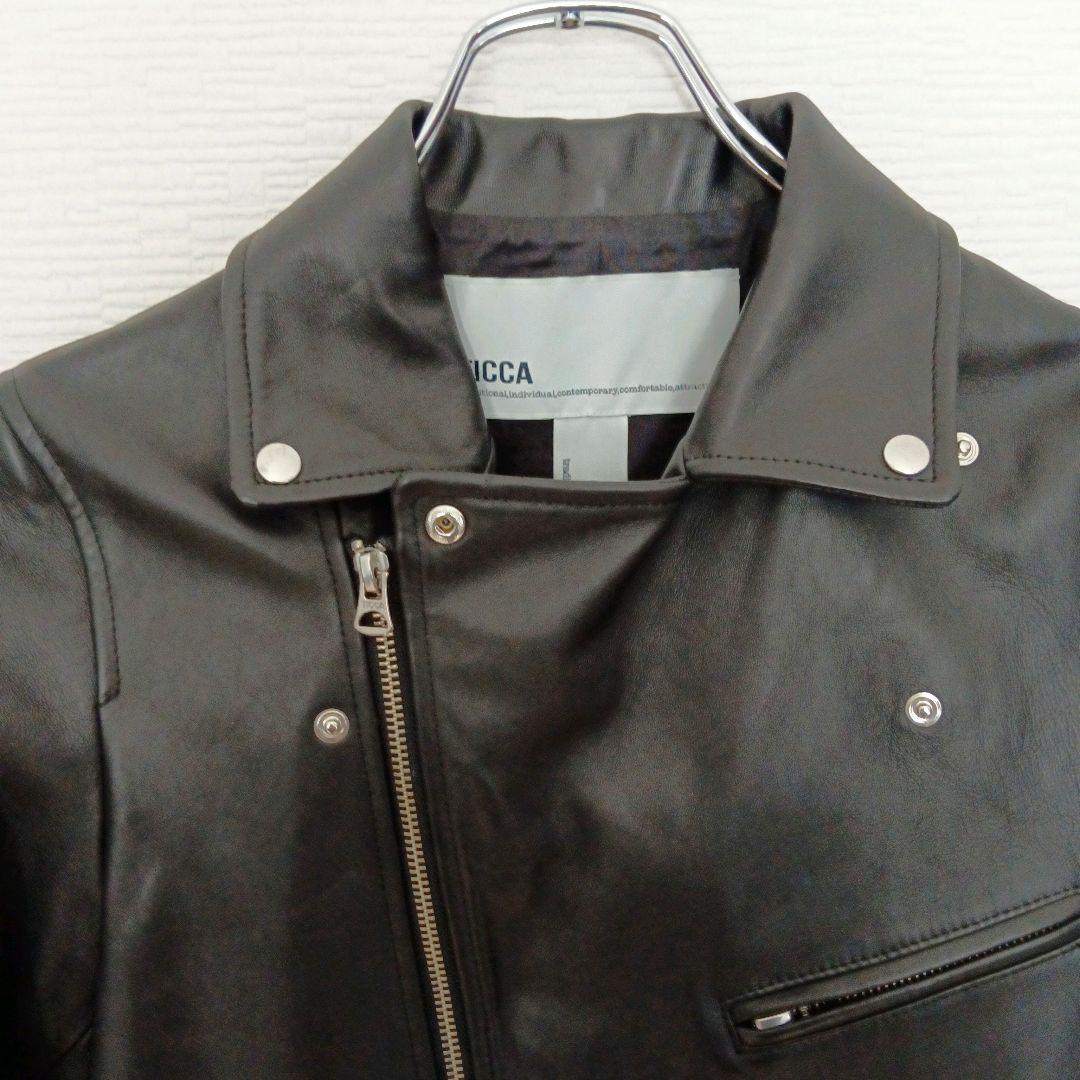 【美品】TICCA ダブルライダースジャケット ブラック サイズ3