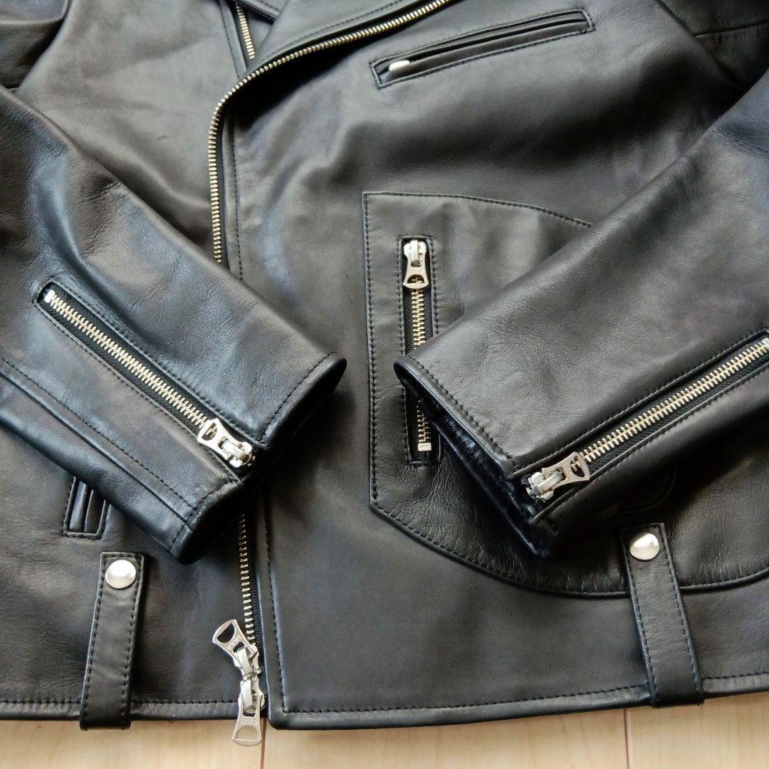 【美品】TICCA ダブルライダースジャケット ブラック サイズ3