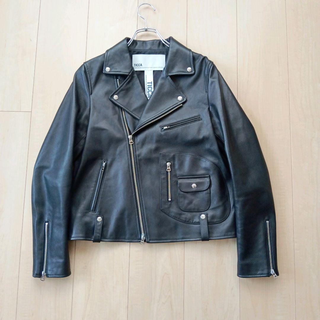 【美品】TICCA ダブルライダースジャケット ブラック サイズ3
