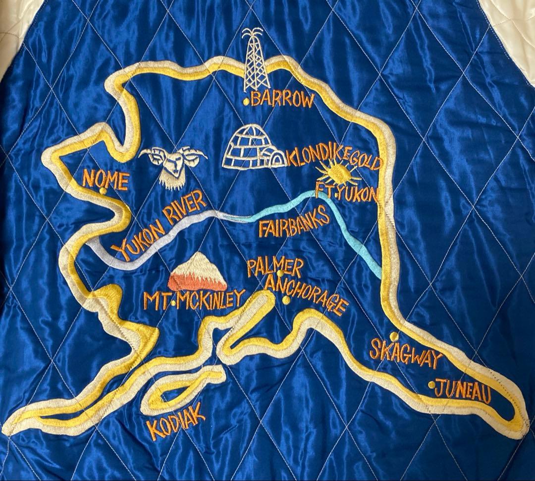 希少　東洋テーラー alaska 刺繍 別珍　スカジャン　ハスキー　犬　Mサイズ