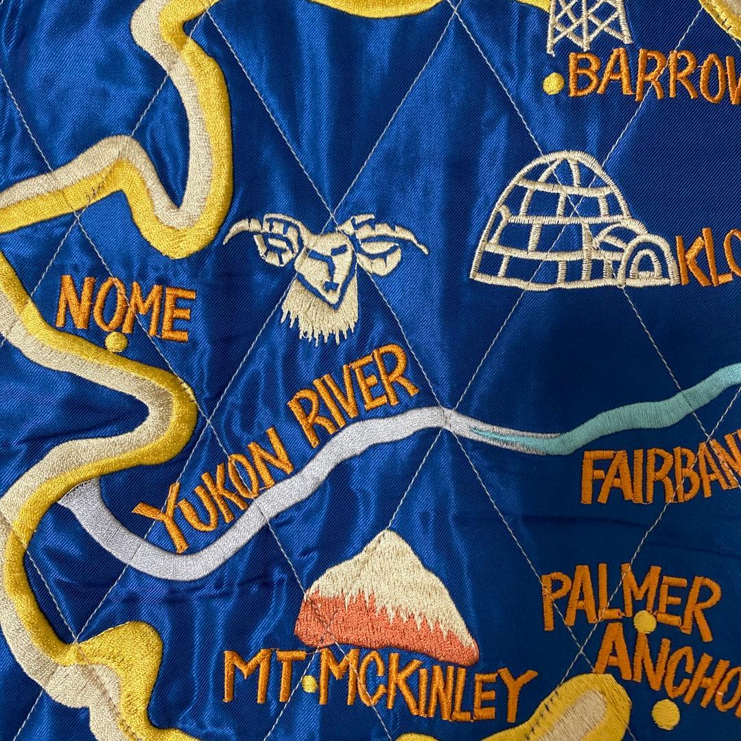 希少　東洋テーラー alaska 刺繍 別珍　スカジャン　ハスキー　犬　Mサイズ