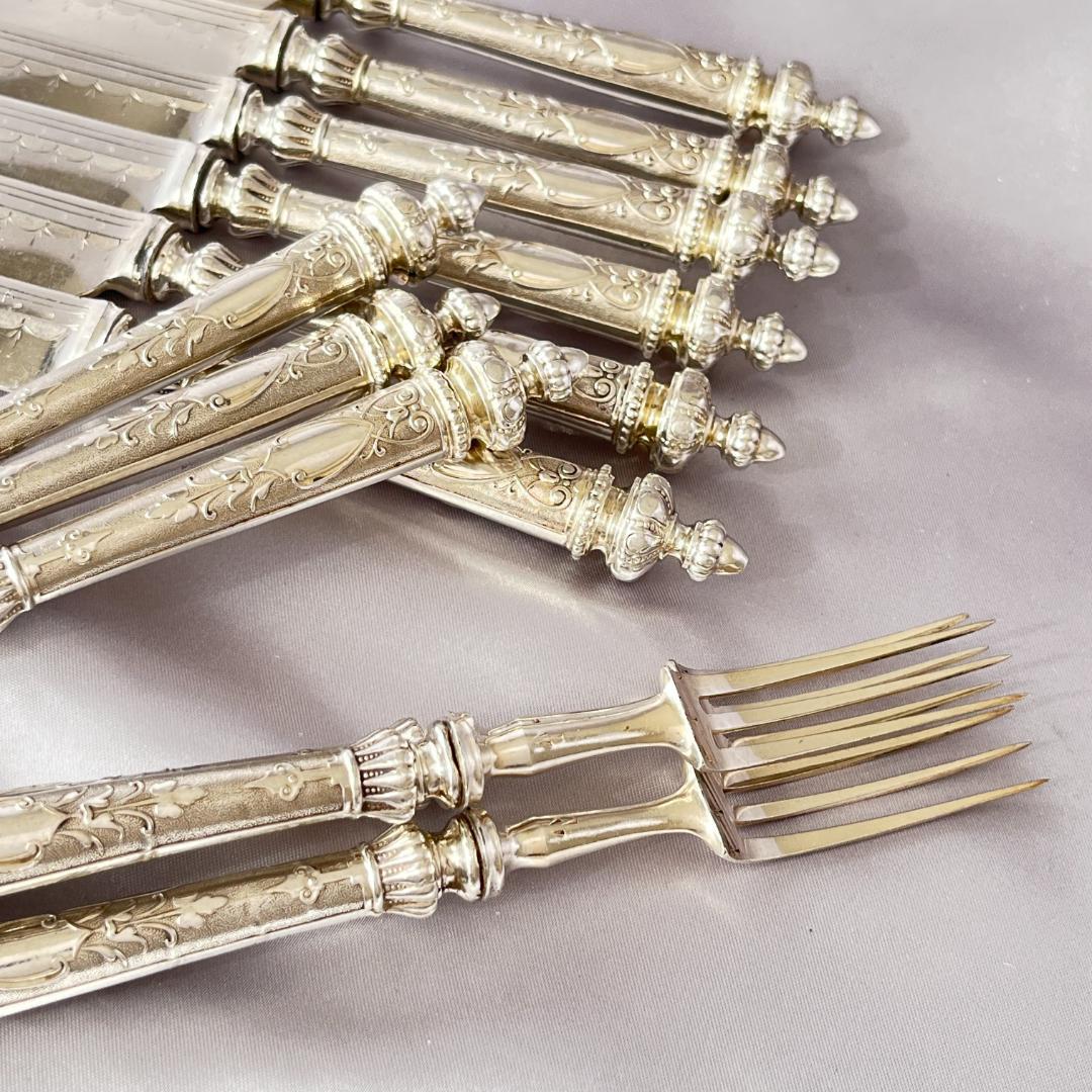 【英国】 デザート/フルーツセット ナイフ/フォーク 12本トレー