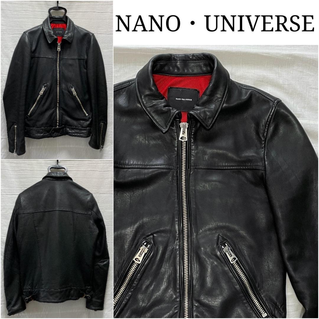 ナノユニバース シープスキン 羊革 シングス ライダースジャケット