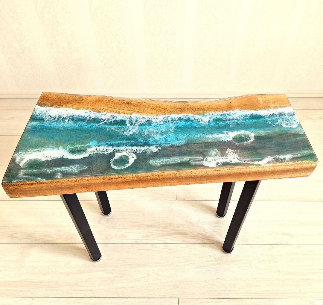 サイドテーブル　レジン　桑　ハンドメイド