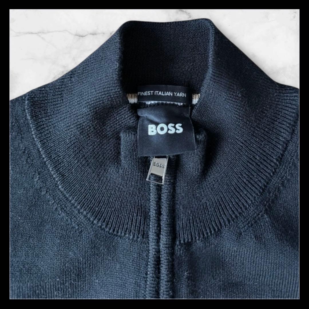 BOSS ボス　ドライバーズニット　ジップアップ カーディガン メリノウール