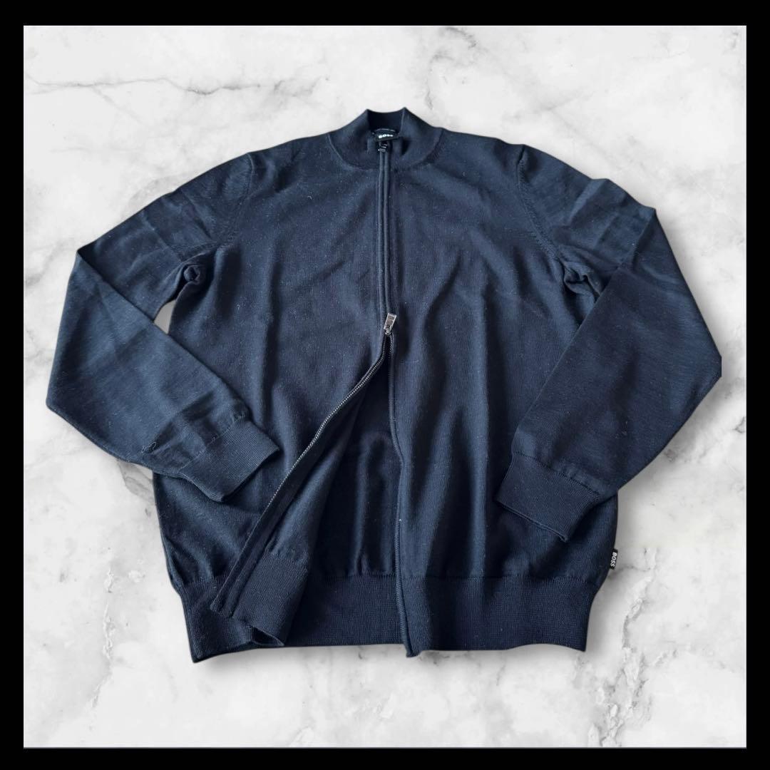 BOSS ボス　ドライバーズニット　ジップアップ カーディガン メリノウール