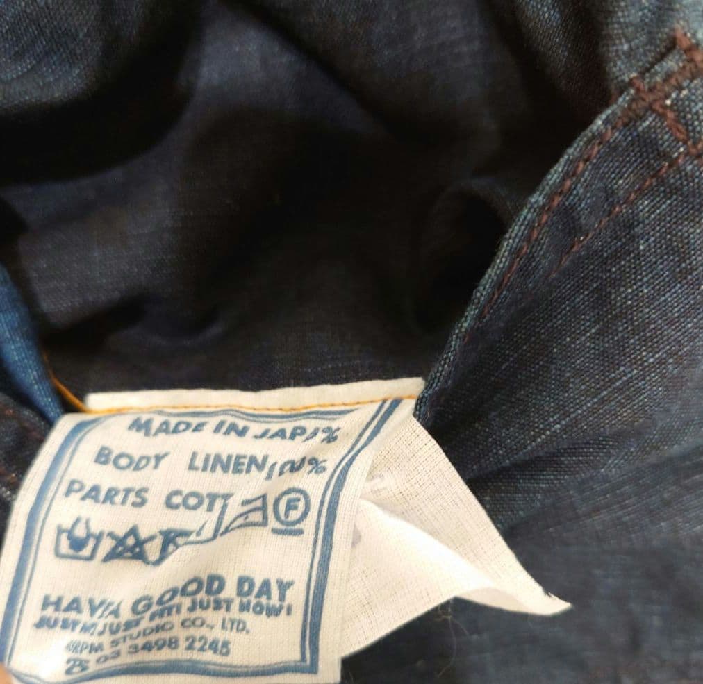 45R インディゴ　リネン908オーバーオール