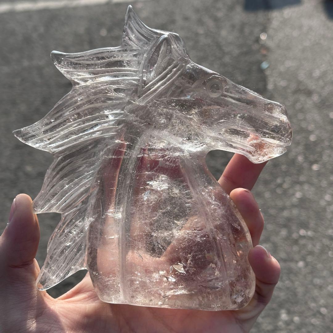 天然石 水晶のユニコーン　置物　ご購入前に在庫確認必要G.220