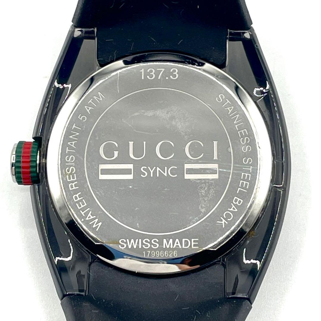 【稼働 美品 付属品】 グッチ シンク 137.3 シェリーライン 腕時計