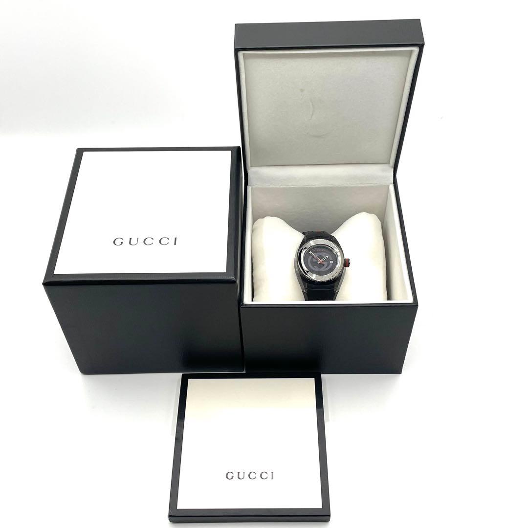 【稼働 美品 付属品】 グッチ シンク 137.3 シェリーライン 腕時計